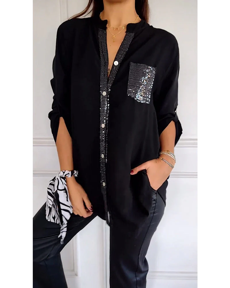 Sparkle Chic Blouse – Paillettenlook - Afbeelding 3